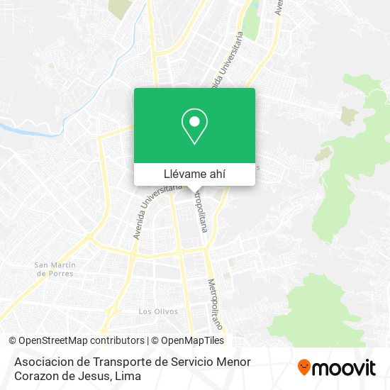 Mapa de Asociacion de Transporte de Servicio Menor Corazon de Jesus