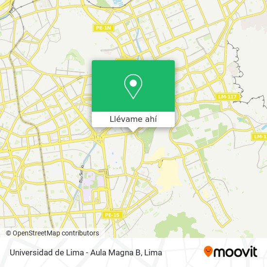 Mapa de Universidad de Lima - Aula Magna B