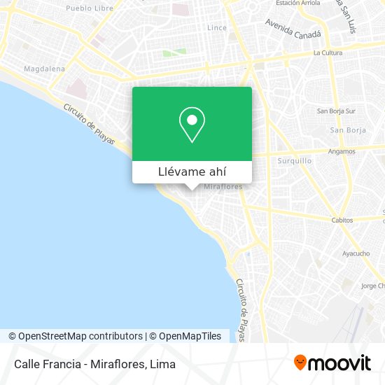 Mapa de Calle Francia - Miraflores