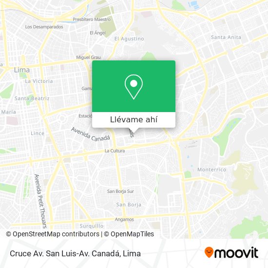 Mapa de Cruce Av. San Luis-Av. Canadá