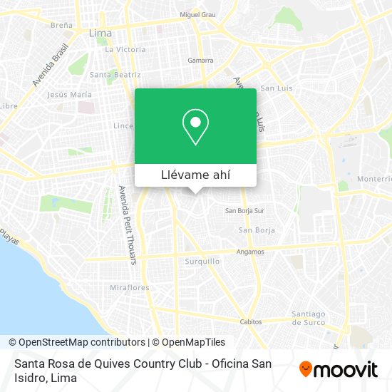Mapa de Santa Rosa de Quives Country Club - Oficina San Isidro