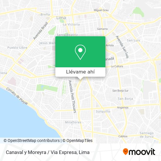 Mapa de Canaval y Moreyra / Via Expresa