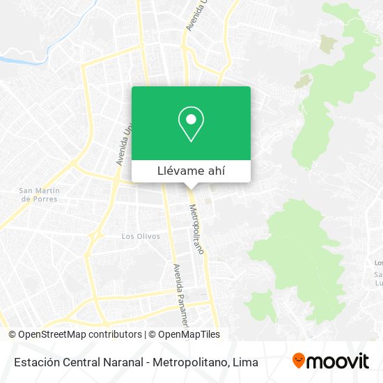 Mapa de Estación Central Naranal - Metropolitano