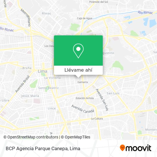 Mapa de BCP Agencia Parque Canepa