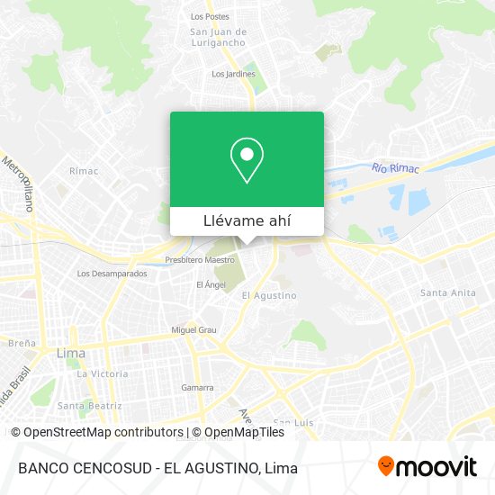 Mapa de BANCO CENCOSUD - EL AGUSTINO