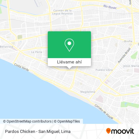 Mapa de Pardos Chicken - San Miguel