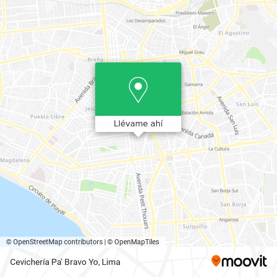 Mapa de Cevichería Pa' Bravo Yo