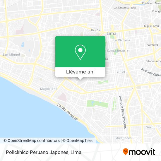 Mapa de Policlínico Peruano Japonés