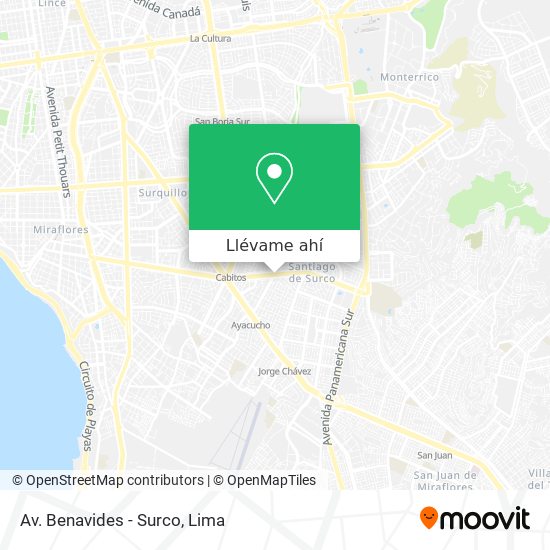 Mapa de Av. Benavides - Surco