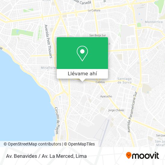 Mapa de Av. Benavides / Av. La Merced
