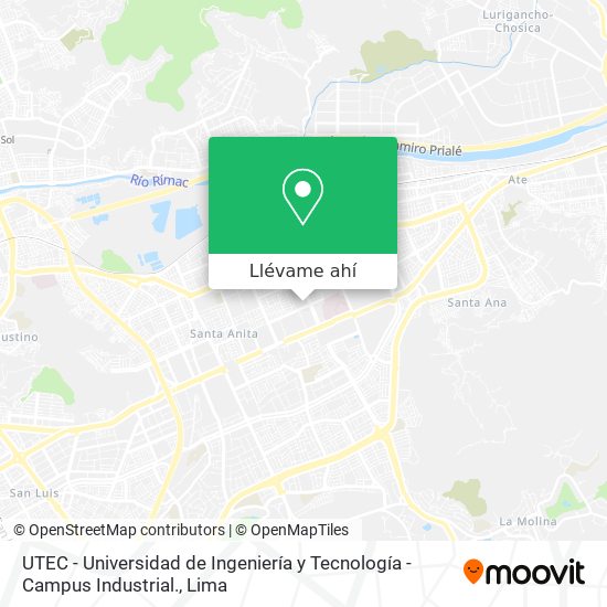 Mapa de UTEC - Universidad de Ingeniería y Tecnología - Campus Industrial.