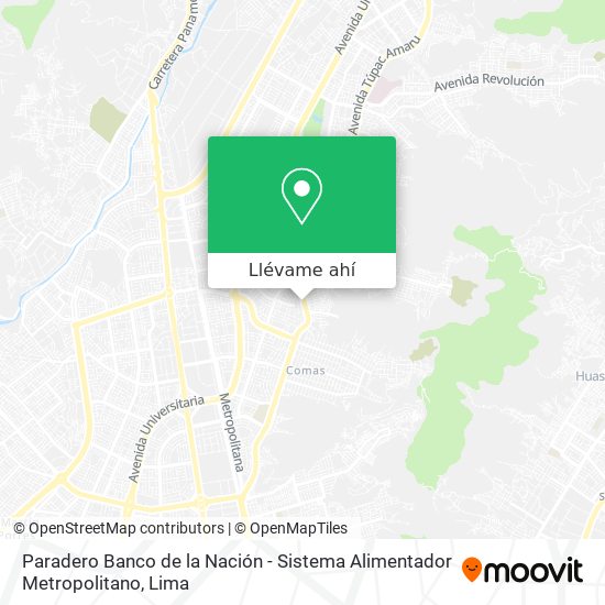 Mapa de Paradero Banco de la Nación - Sistema Alimentador Metropolitano