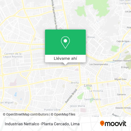 Mapa de Industrias Nettalco -Planta Cercado