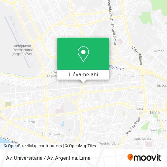 Mapa de Av. Universitaria / Av. Argentina