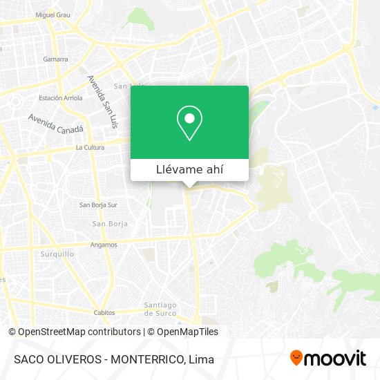 Mapa de SACO OLIVEROS - MONTERRICO