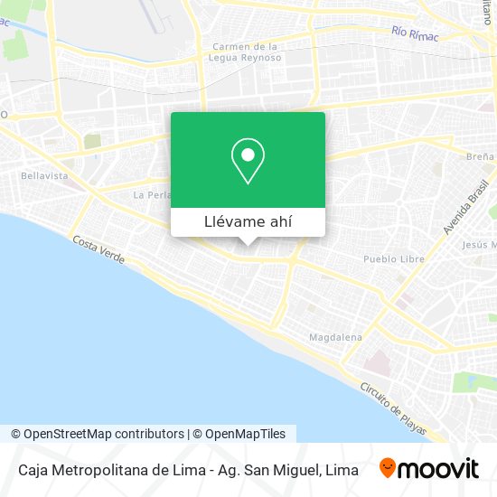 Mapa de Caja Metropolitana de Lima - Ag. San Miguel