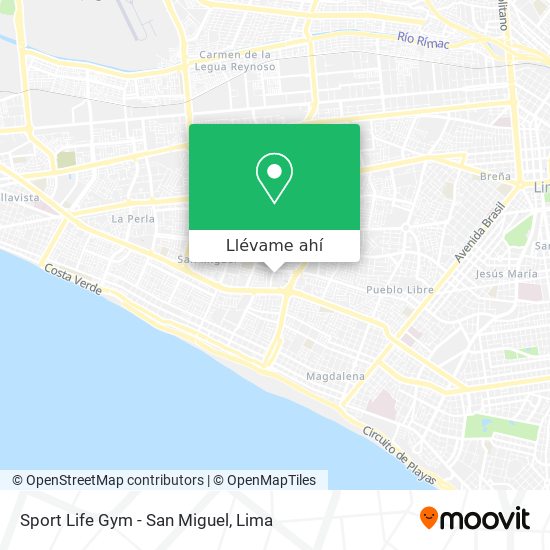 Mapa de Sport Life Gym - San Miguel