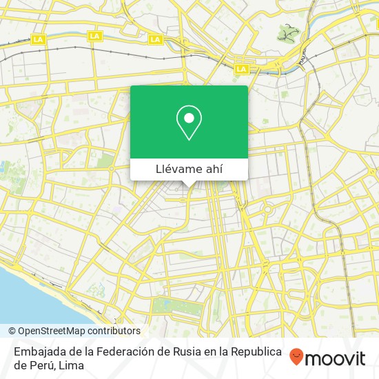 Mapa de Embajada de la Federación de Rusia en la Republica de Perú