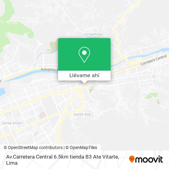 Mapa de Av.Carretera Central 6.5km tienda  B3 Ate Vitarte