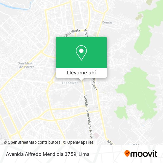 Mapa de Avenida Alfredo Mendiola 3759