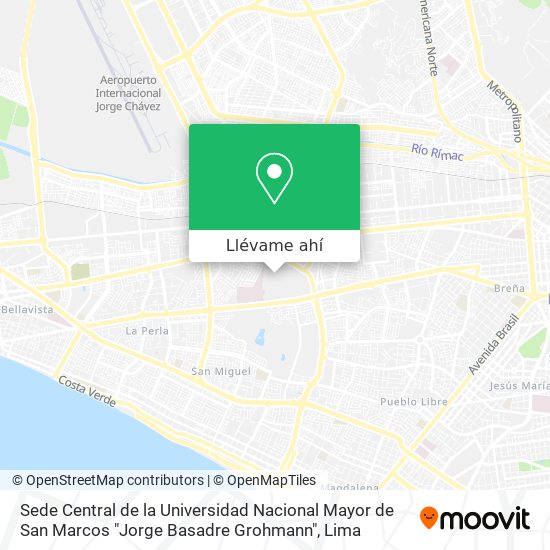 Mapa de Sede Central de la Universidad Nacional Mayor de San Marcos "Jorge Basadre Grohmann"