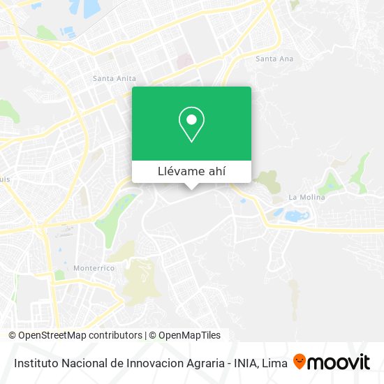 Mapa de Instituto Nacional de Innovacion Agraria - INIA