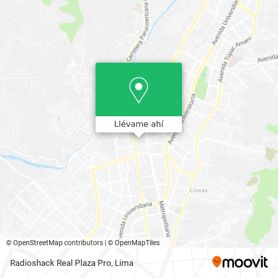 Mapa de Radioshack Real Plaza Pro