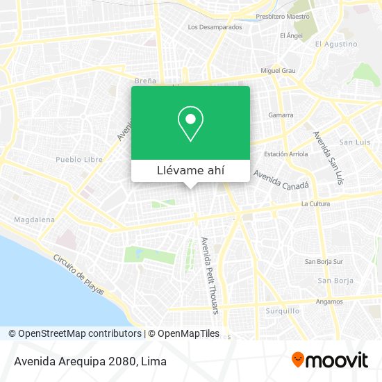 Mapa de Avenida Arequipa 2080