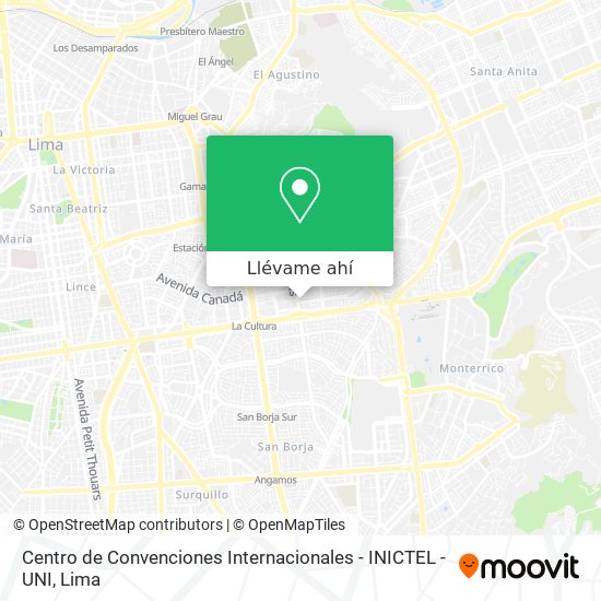 Mapa de Centro de Convenciones Internacionales - INICTEL - UNI