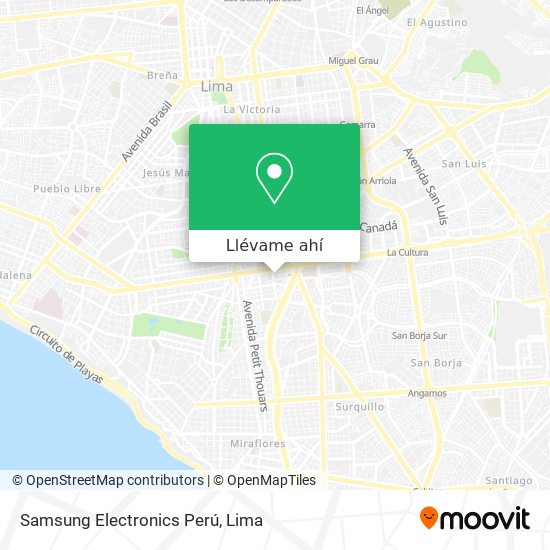 Mapa de Samsung Electronics Perú