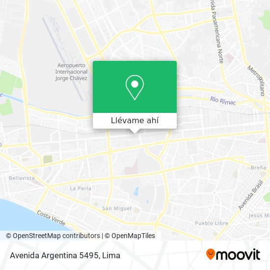 Mapa de Avenida Argentina 5495