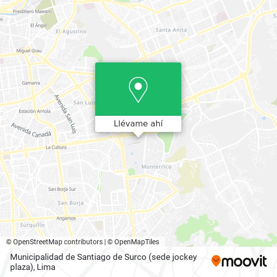 Mapa de Municipalidad de Santiago de Surco (sede jockey plaza)