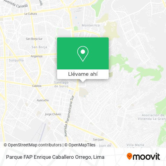 Mapa de Parque FAP Enrique Caballero Orrego
