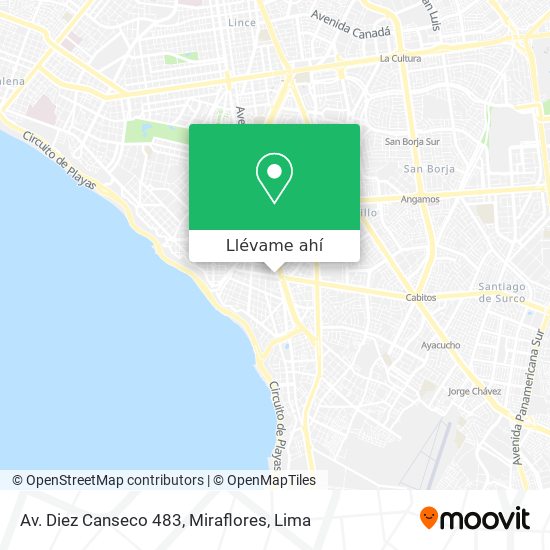 Mapa de Av. Diez Canseco 483, Miraflores