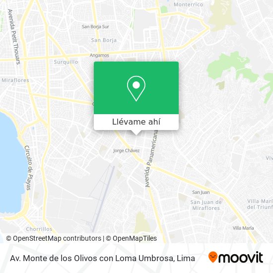 Mapa de Av. Monte de los Olivos con Loma Umbrosa