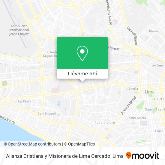 Mapa de Alianza Cristiana y Misionera de Lima Cercado