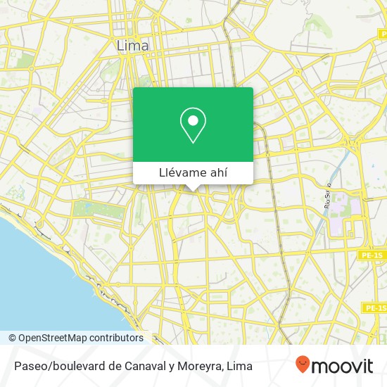 Mapa de Paseo / boulevard de Canaval y Moreyra