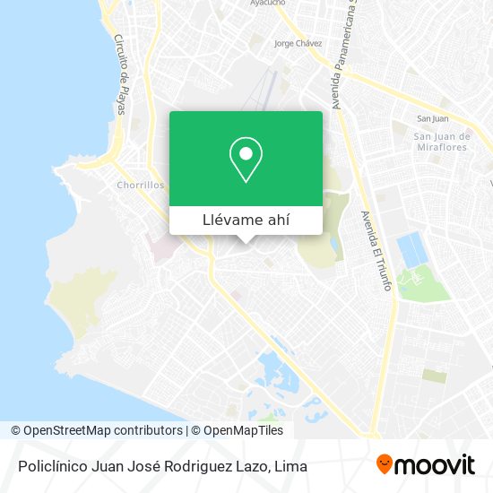 Mapa de Policlínico Juan José Rodriguez Lazo