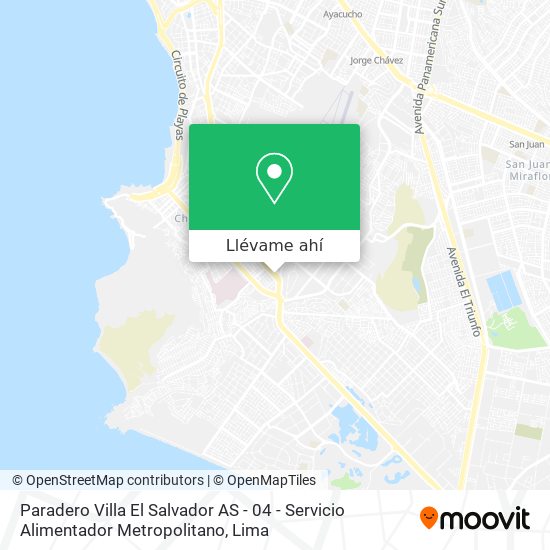Mapa de Paradero Villa El Salvador  AS - 04 - Servicio Alimentador Metropolitano