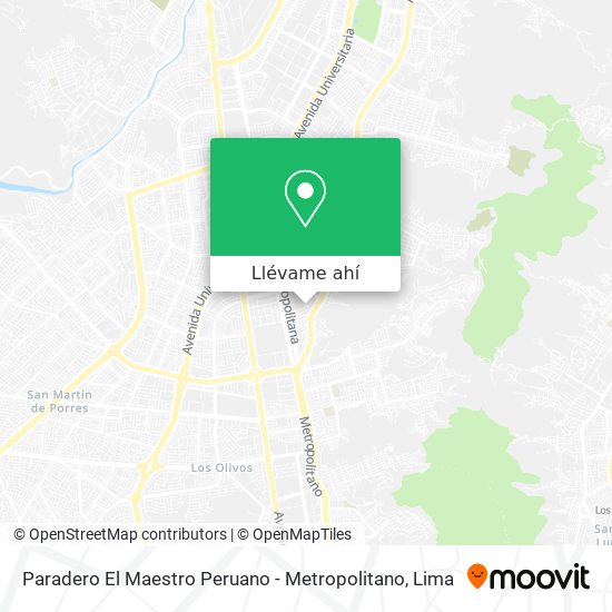 Mapa de Paradero El Maestro Peruano - Metropolitano