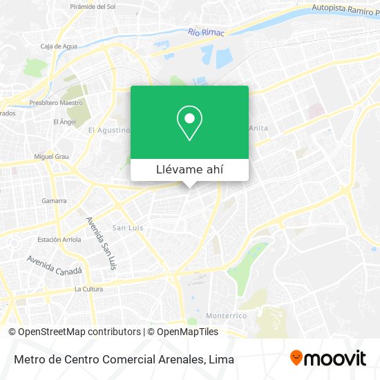 Mapa de Metro de Centro Comercial Arenales