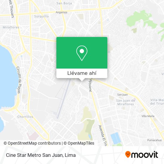 Mapa de Cine Star Metro San Juan