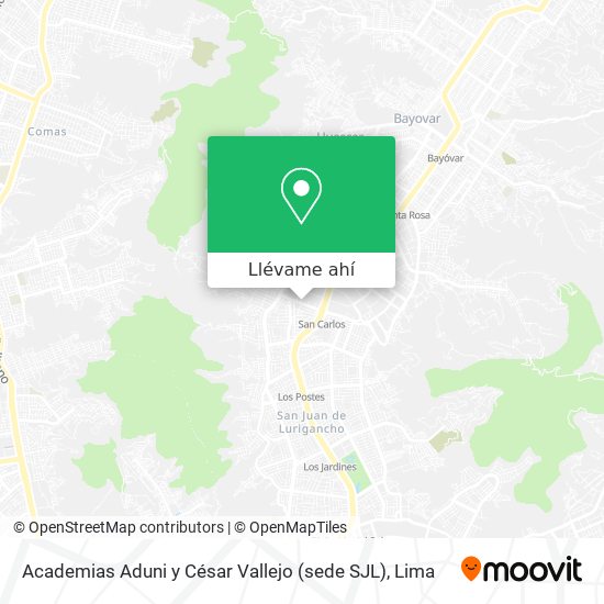 Mapa de Academias Aduni y César Vallejo (sede SJL)