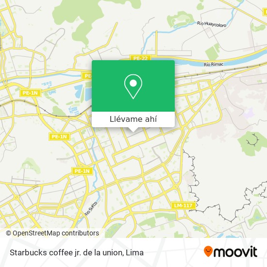 Mapa de Starbucks coffee  jr. de la union