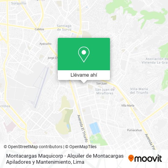 Mapa de Montacargas Maquicorp - Alquiler de Montacargas Apiladores y Mantenimiento