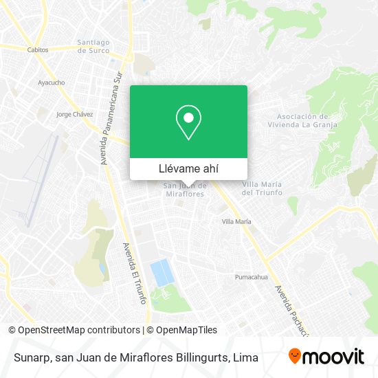Mapa de Sunarp, san Juan de Miraflores Billingurts
