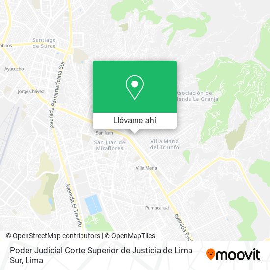 Mapa de Poder Judicial Corte Superior de Justicia de Lima Sur