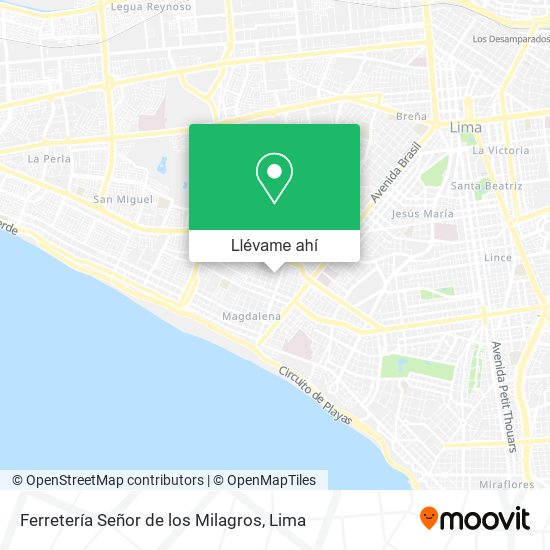 Mapa de Ferretería Señor de los Milagros