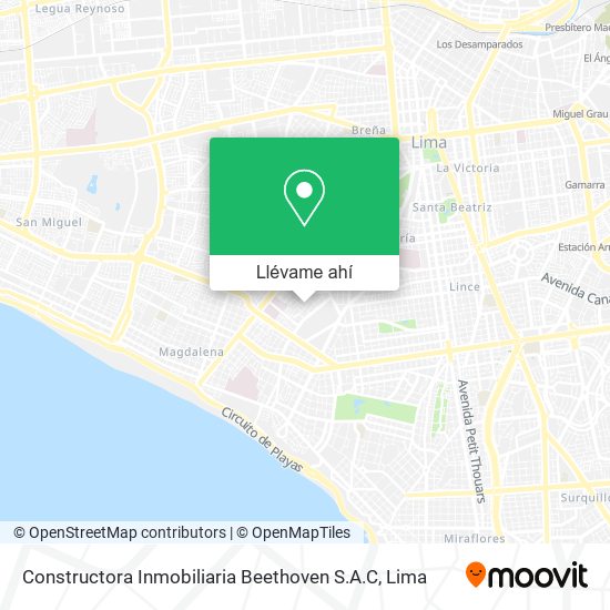 Mapa de Constructora Inmobiliaria Beethoven S.A.C