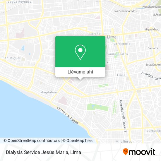 Mapa de Dialysis Service Jesús Maria